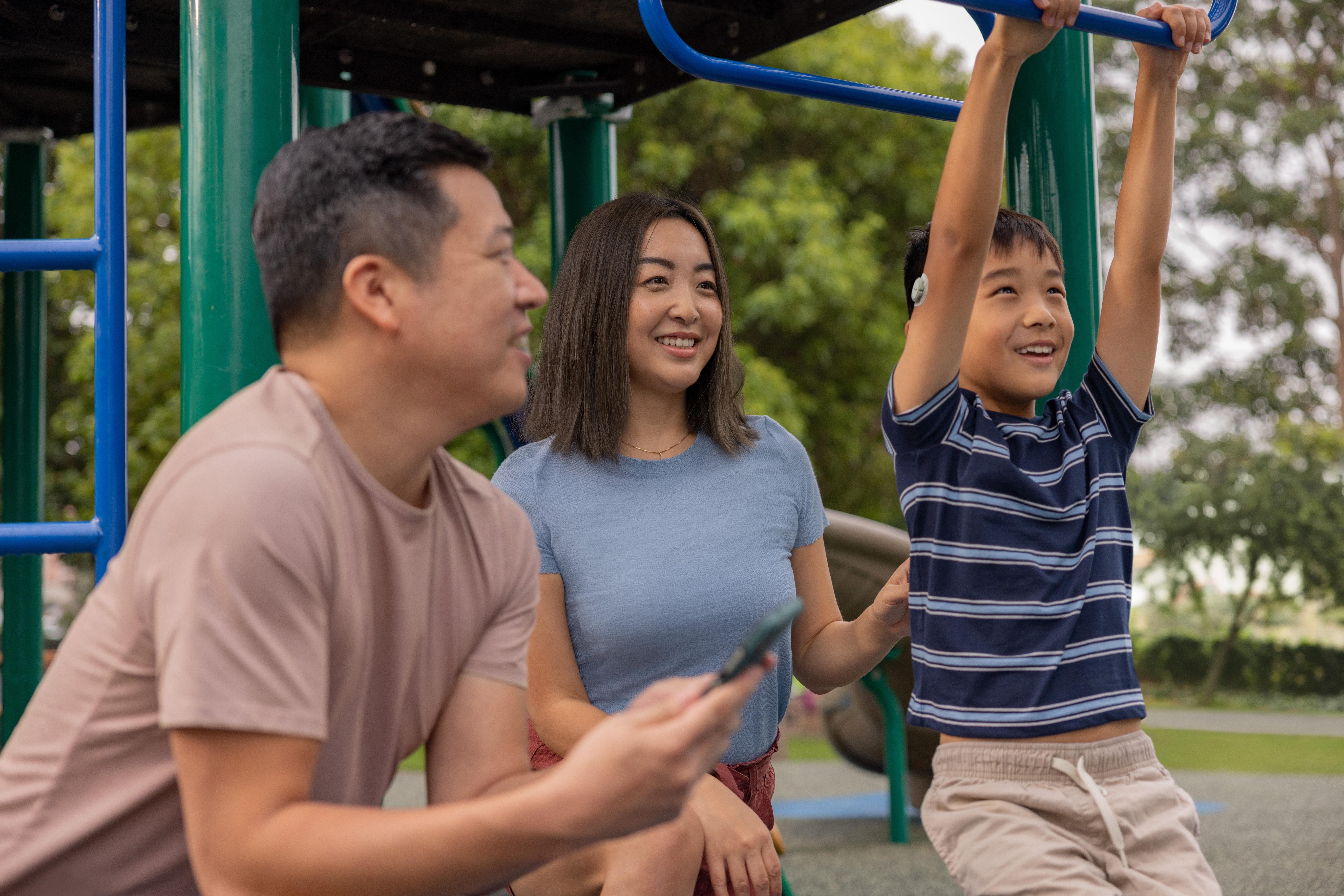 Warrior family at the playground